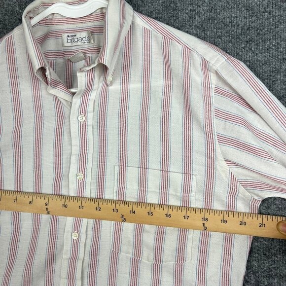 VTG Arrow Brigade Shirt Mens Size 15.5 32/33 Button down shirt Stripe - Picture 6 of 8